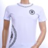 Ci-Borg trendy ronde hals heren T-shirt met leeuwenkop badge Wit