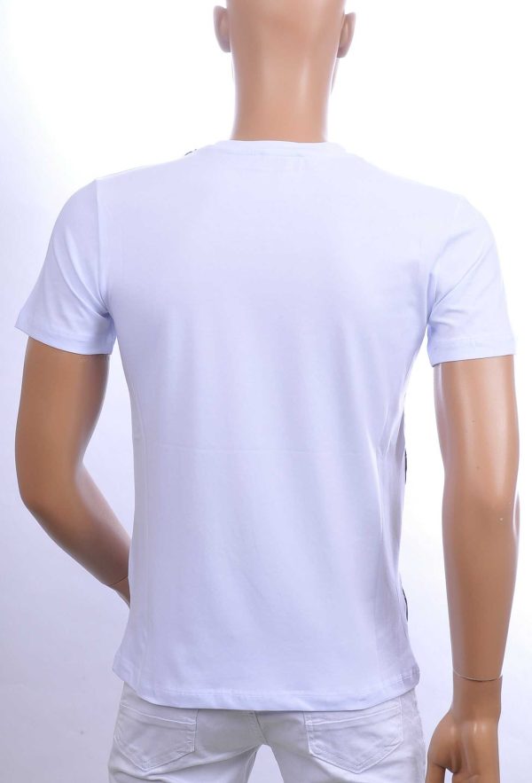 Ci-Borg trendy ronde hals heren T-shirt met leeuwenkop badge Wit