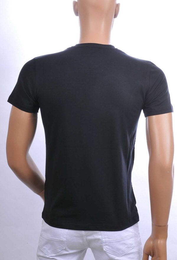 Ci-Borg trendy ronde hals heren T-shirt met leeuwenkop badge Zwart