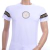 Ci-Borg trendy ronde hals heren T-shirt met leeuwenkop badge Wit