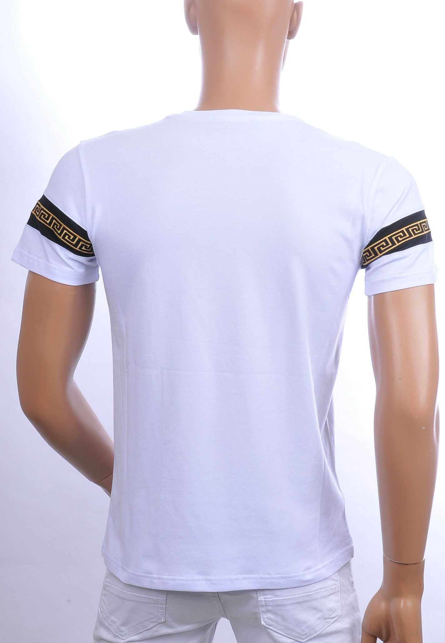 Ci-Borg trendy ronde hals heren T-shirt met leeuwenkop badge Wit