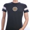Ci-Borg trendy ronde hals heren T-shirt met leeuwenkop badge Zwart