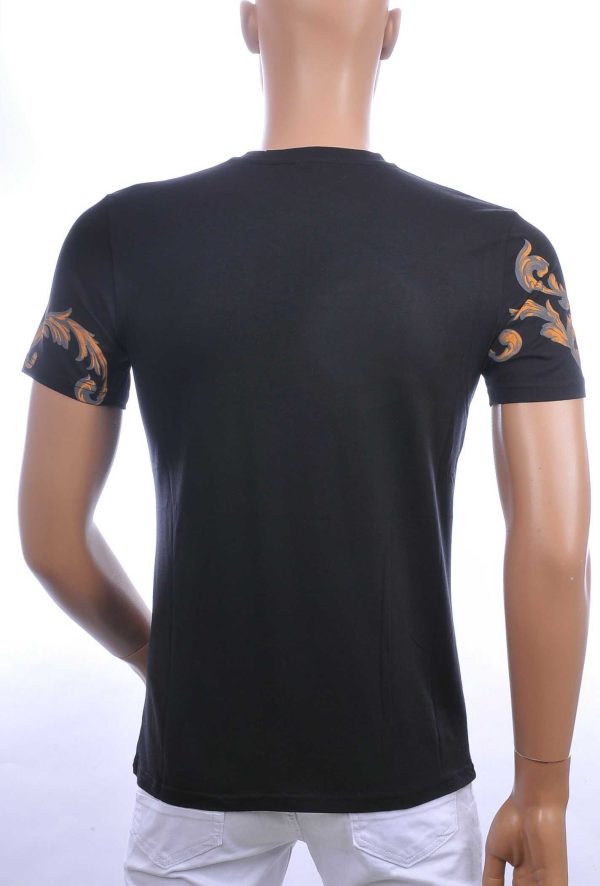 Les Designers ronde hals T-shirt met geborduurde tijgerkop met steentjes Zwart