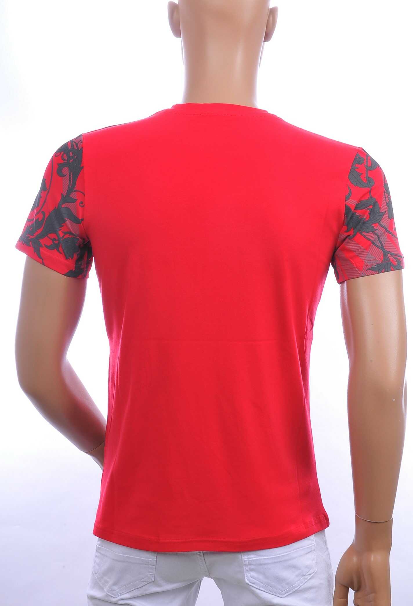 Les Designers ronde hals T-shirt met leeuwenbeelden print met steentjes Rood