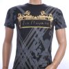 Les Designers ronde hals T-shirt met leeuwenbeelden print met steentjes Zwart