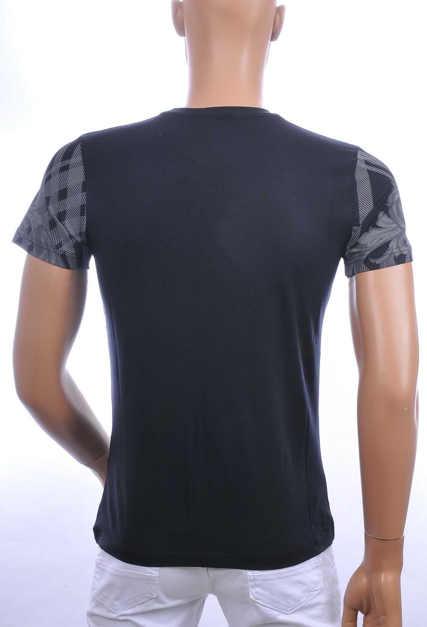 Les Designers ronde hals T-shirt met leeuwenkop print met steentjes Navy