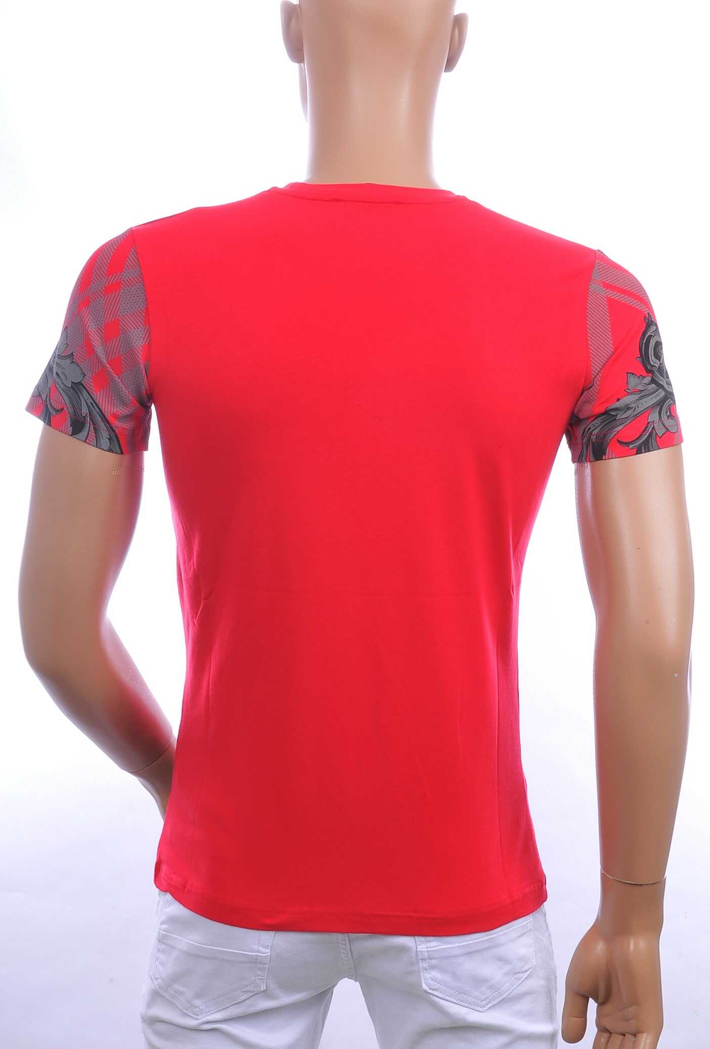 Les Designers ronde hals T-shirt met leeuwenkop print met steentjes Rood