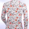 FERLUCCI trendy allover bloemen dessin Italiaanse overhemd Wit