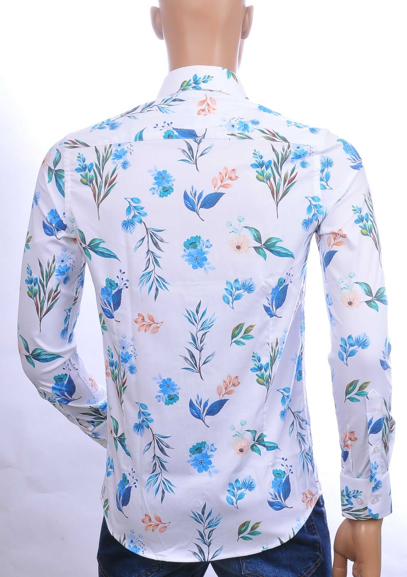 ARYA allover bloemenpatroon Italiaans getailleerd overhemd Wit