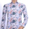 ARYA allover bloemenpatroon Italiaans getailleerd overhemd Wit