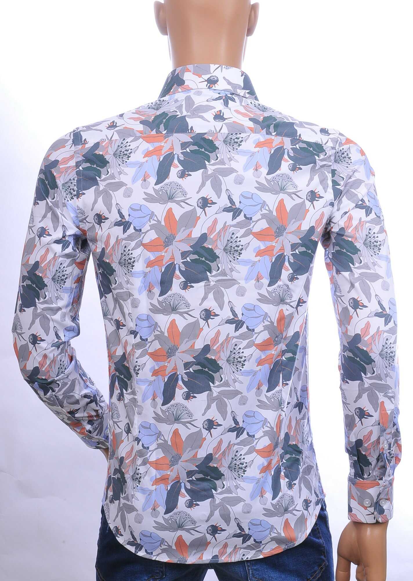 ARYA allover bloemenpatroon Italiaans getailleerd overhemd Wit
