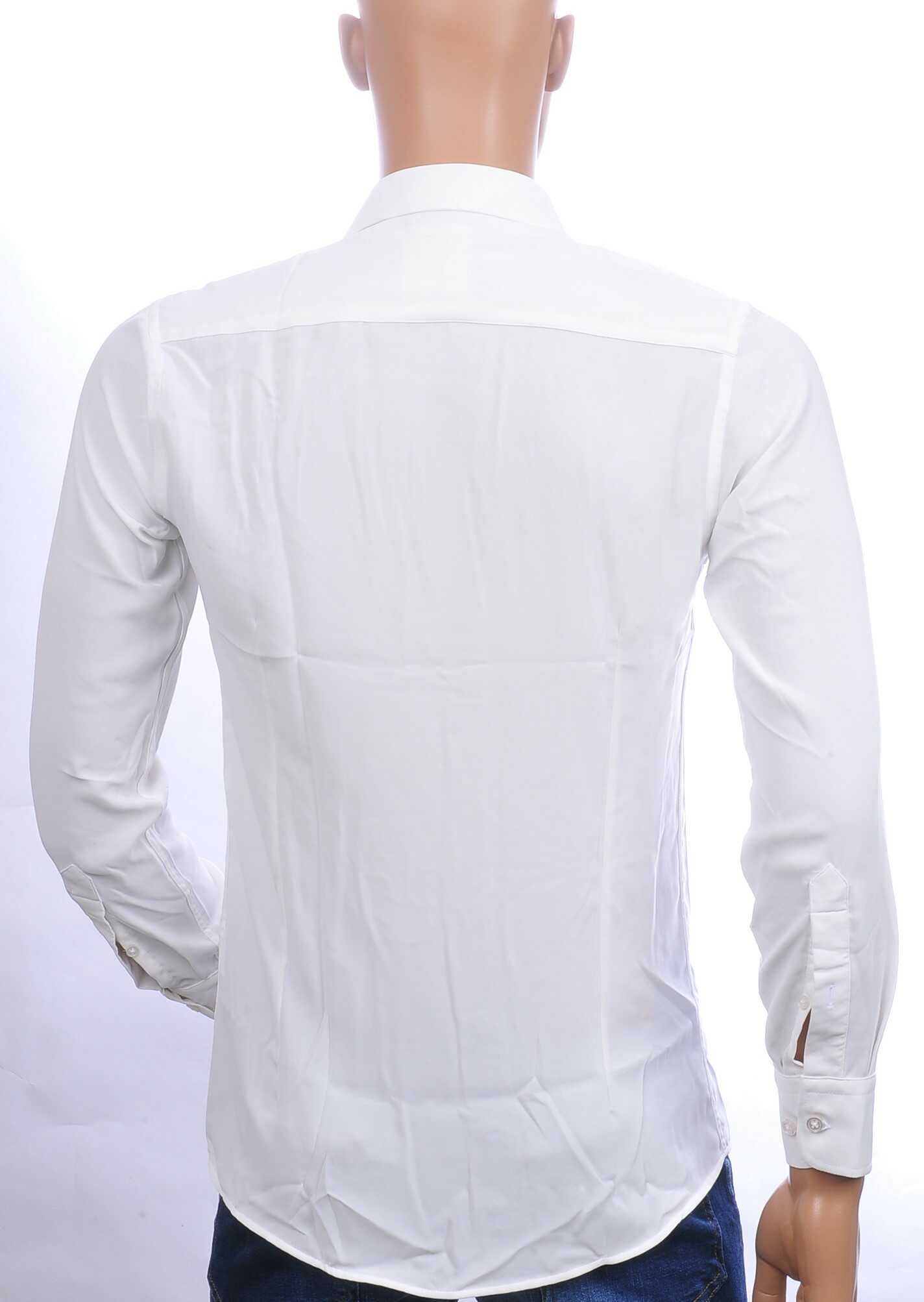 VALENCI getailleerd slim fit stretch effen heren overhemd Wit