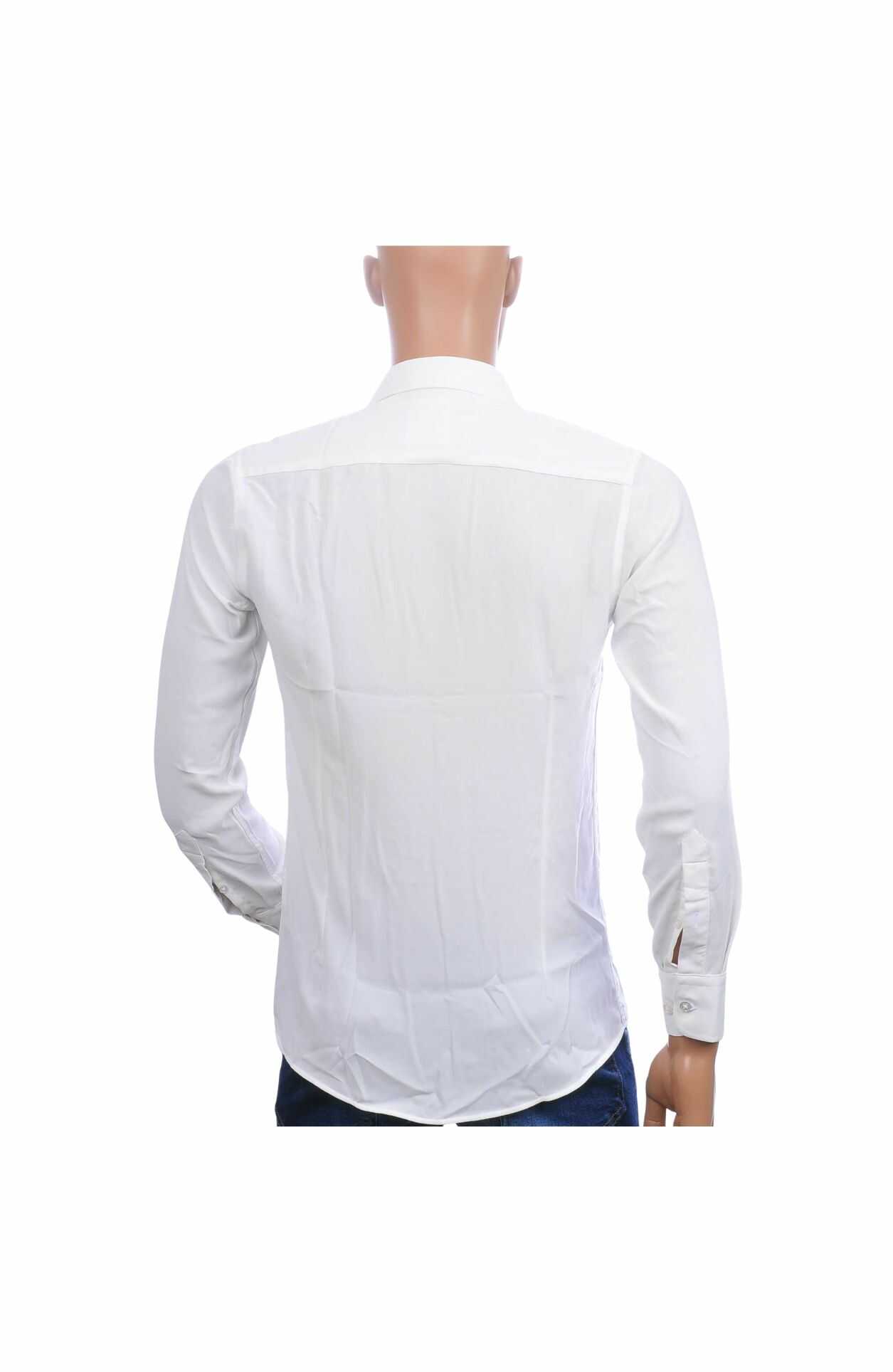 VALENCI slim fit stretch heren overhemd wit met lange mouwen