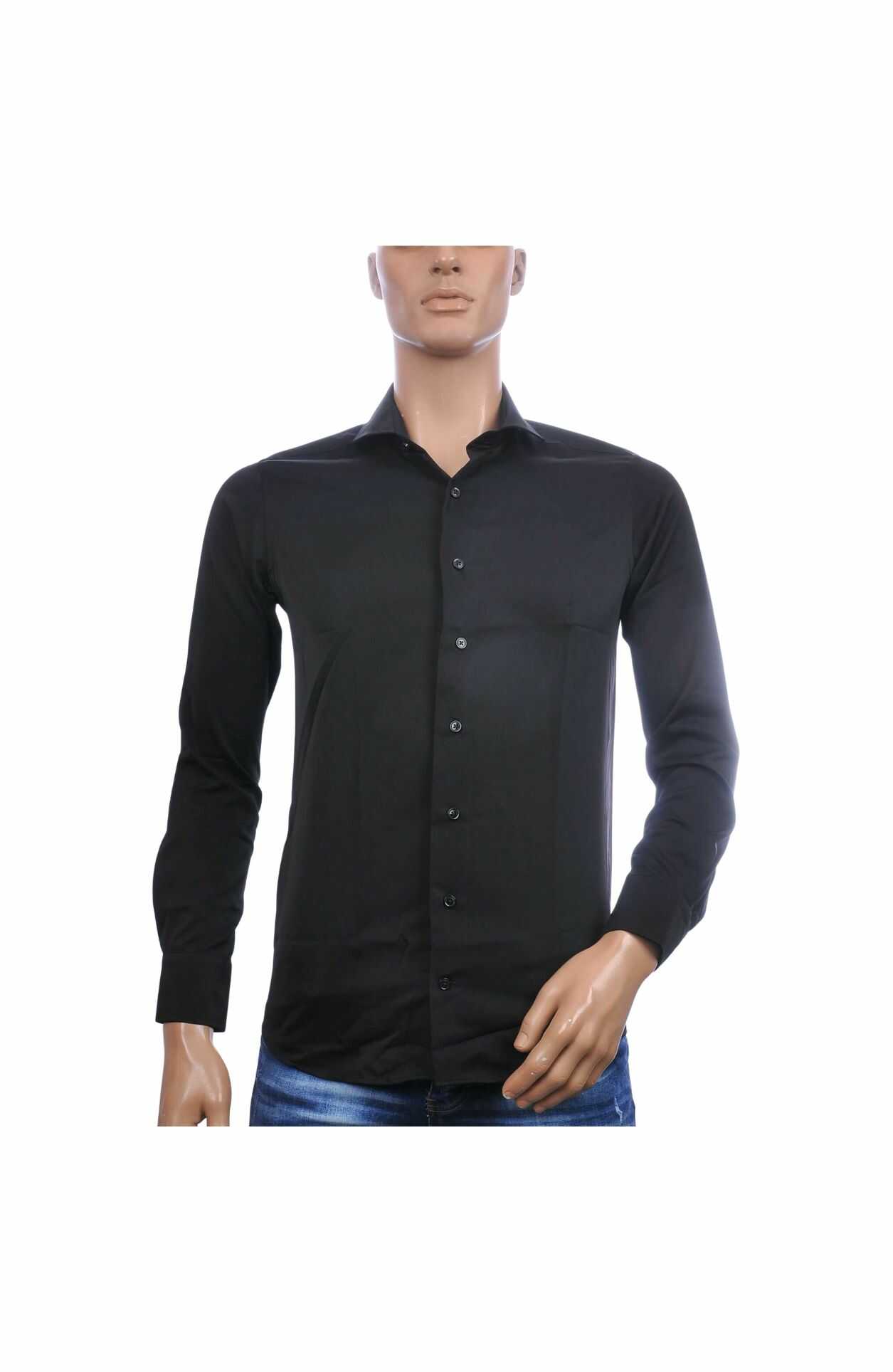 VALENCI slim fit stretch heren overhemd wit met lange mouwen