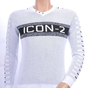 CI-BORG trendy ICON 2 v-hals dunne heren trui Wit