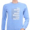 CLUB JU vintage ronde hals heren sweatshirt met HAPPY tekst Blauw