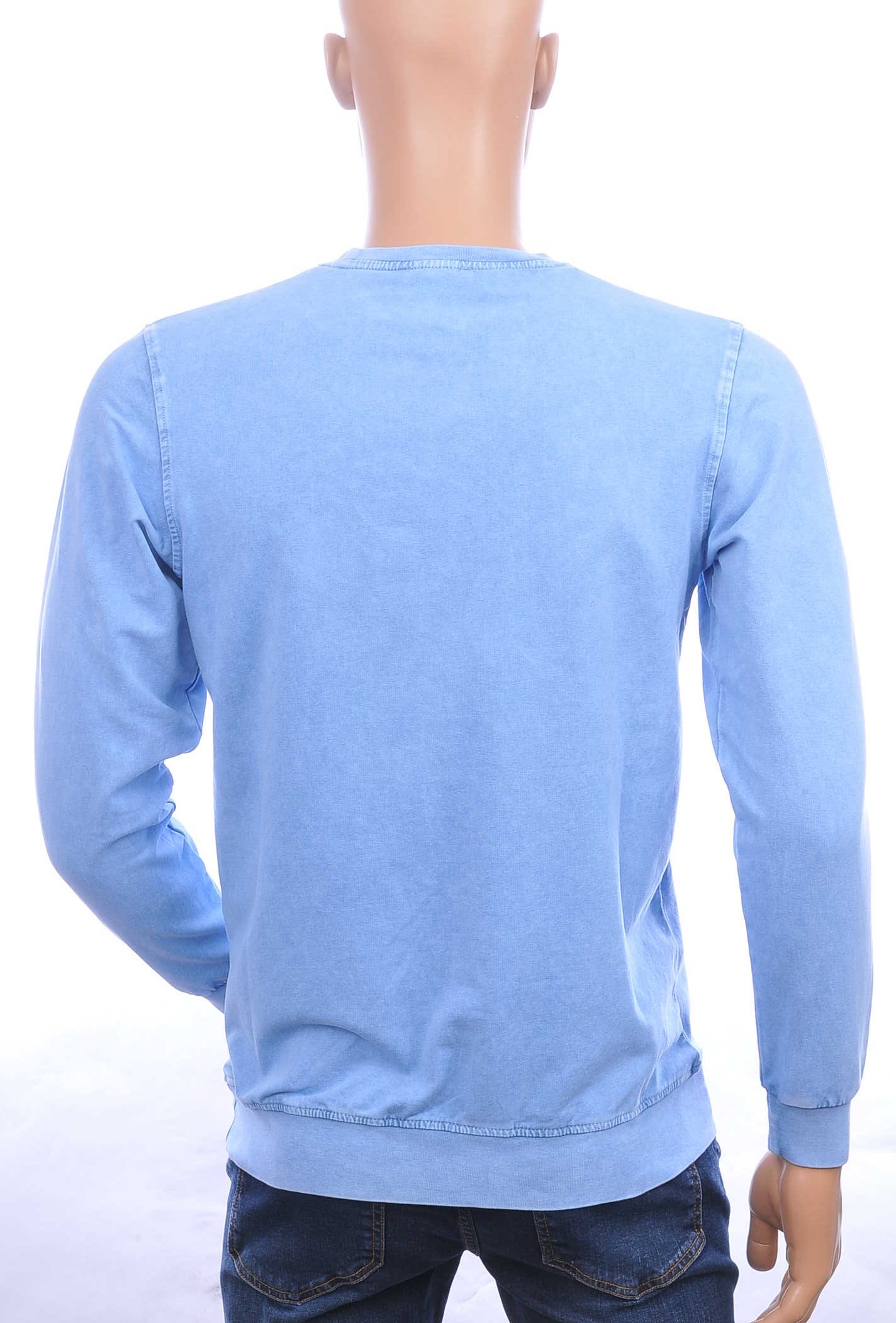 CLUB JU vintage ronde hals heren sweatshirt met HAPPY tekst Blauw