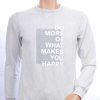 CLUB JU vintage ronde hals heren sweatshirt met HAPPY tekst Grijs