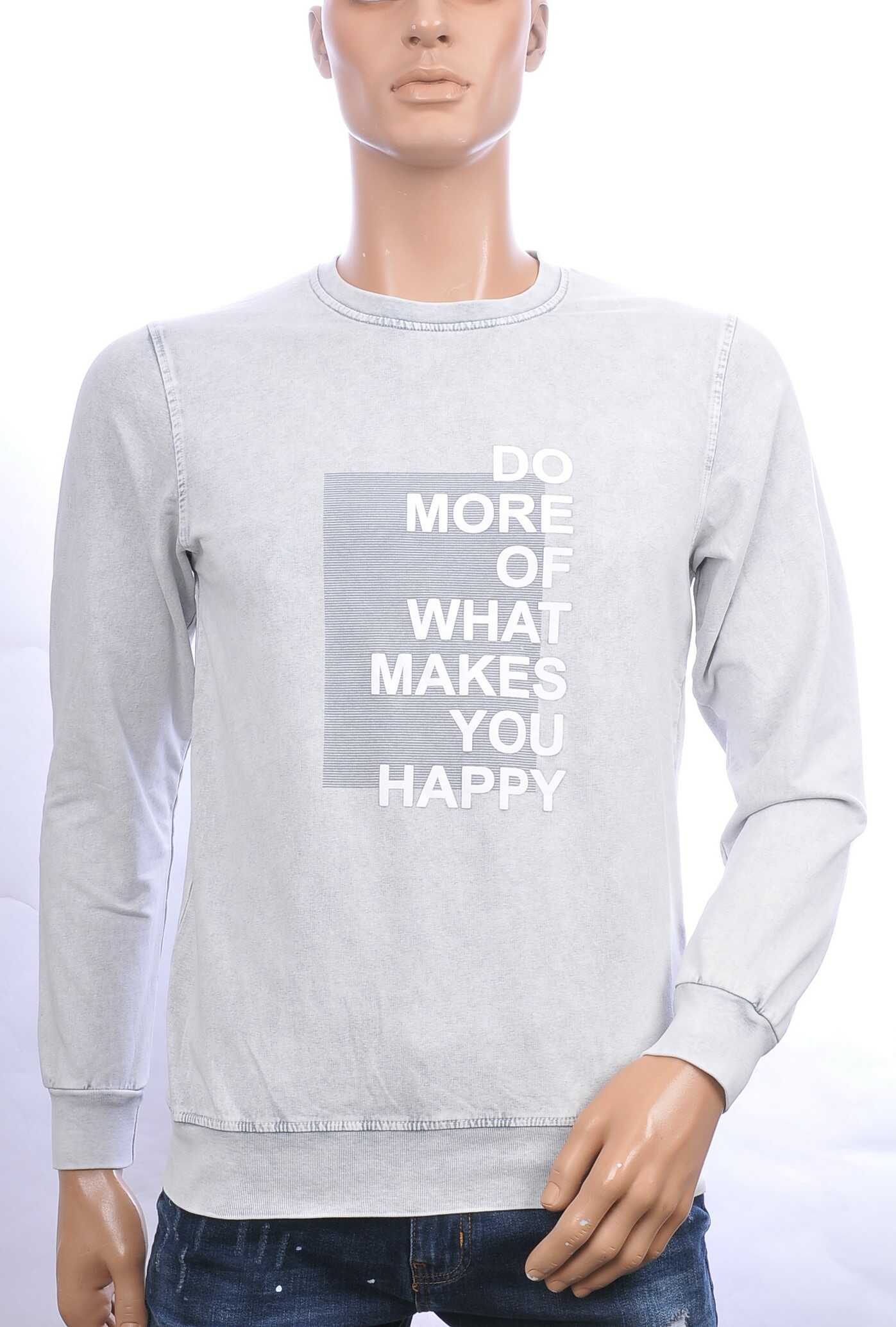 CLUB JU vintage ronde hals heren sweatshirt met HAPPY tekst Grijs