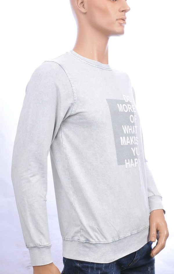 CLUB JU vintage ronde hals heren sweatshirt met HAPPY tekst Grijs