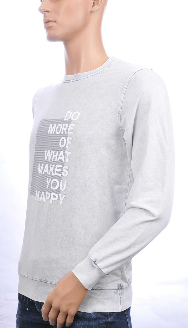CLUB JU vintage ronde hals heren sweatshirt met HAPPY tekst Grijs