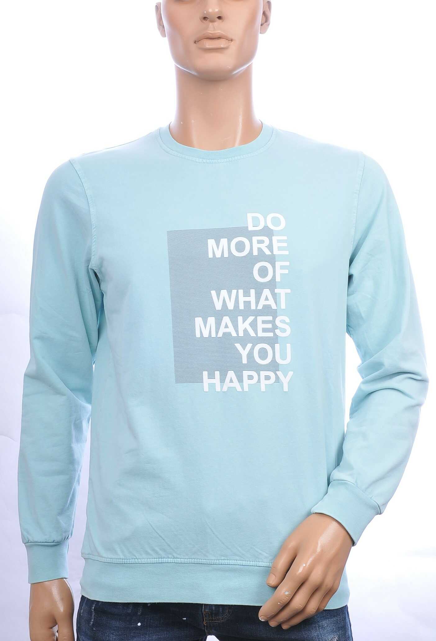 CLUB JU vintage ronde hals heren sweatshirt met HAPPY tekst Mint