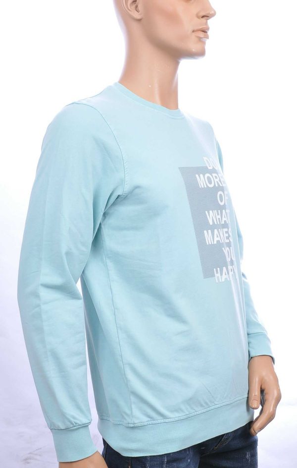 CLUB JU vintage ronde hals heren sweatshirt met HAPPY tekst Mint