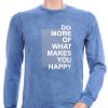 CLUB JU vintage ronde hals heren sweatshirt met HAPPY tekst Navy
