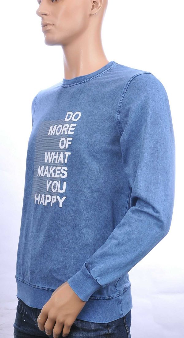 CLUB JU vintage ronde hals heren sweatshirt met HAPPY tekst Navy