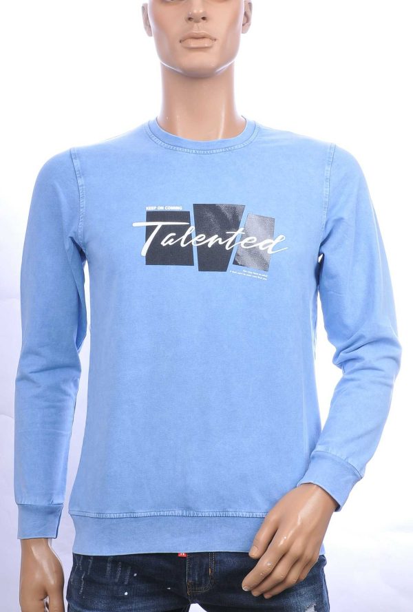 CLUB JU vintage ronde hals heren sweatshirt met TALENTED tekst Blauw