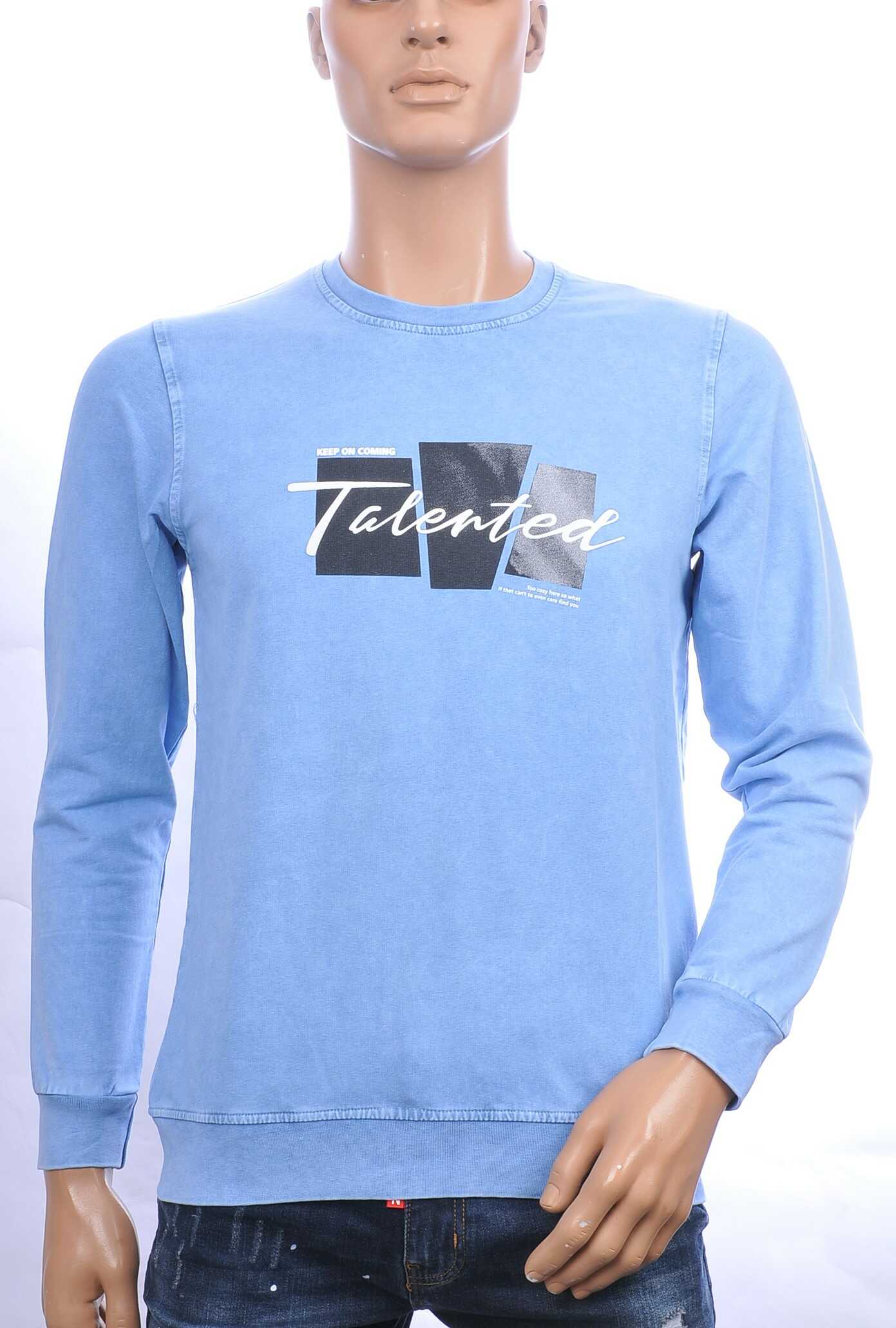CLUB JU vintage ronde hals heren sweatshirt met TALENTED tekst Blauw