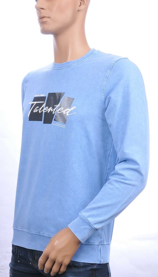 CLUB JU vintage ronde hals heren sweatshirt met TALENTED tekst Blauw