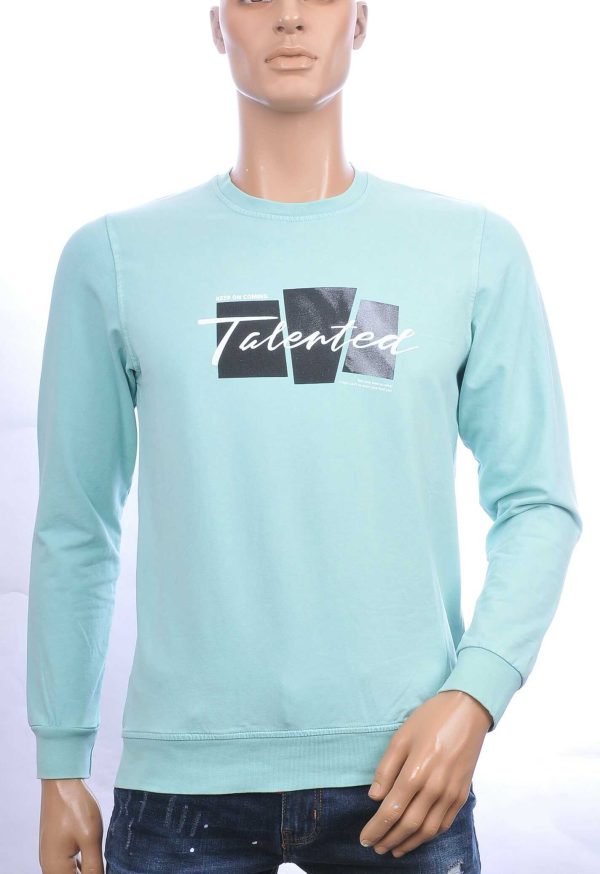 CLUB JU vintage ronde hals heren sweatshirt met TALENTED tekst Mint