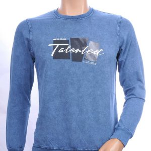 CLUB JU vintage ronde hals heren sweatshirt met TALENTED tekst Navy
