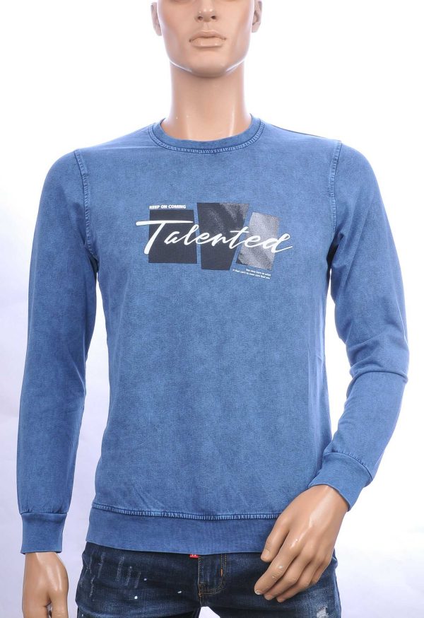 CLUB JU vintage ronde hals heren sweatshirt met TALENTED tekst Navy