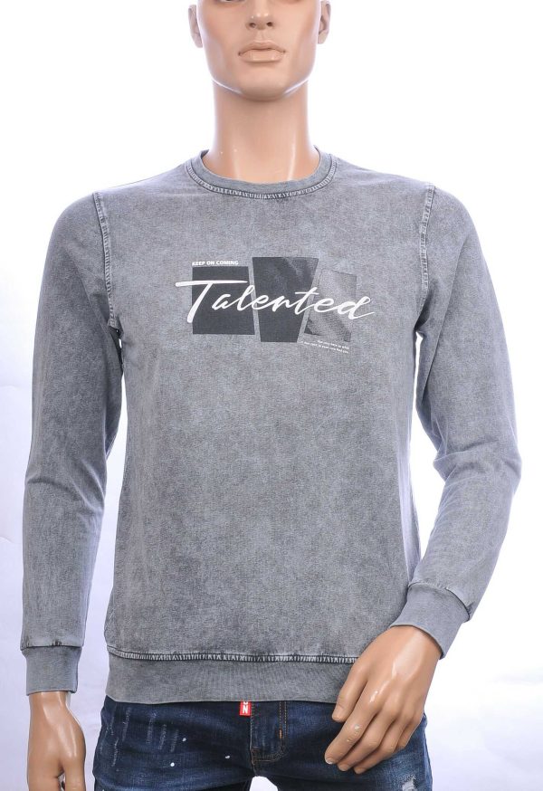 CLUB JU vintage ronde hals heren sweatshirt met TALENTED tekst Zwart