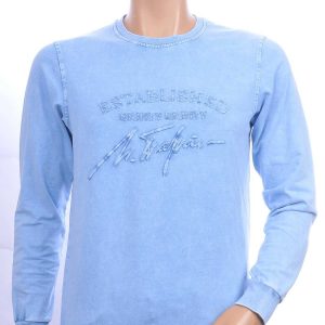 CLUB JU vintage ronde hals heren sweatshirt met geborduurde tekst Blauw