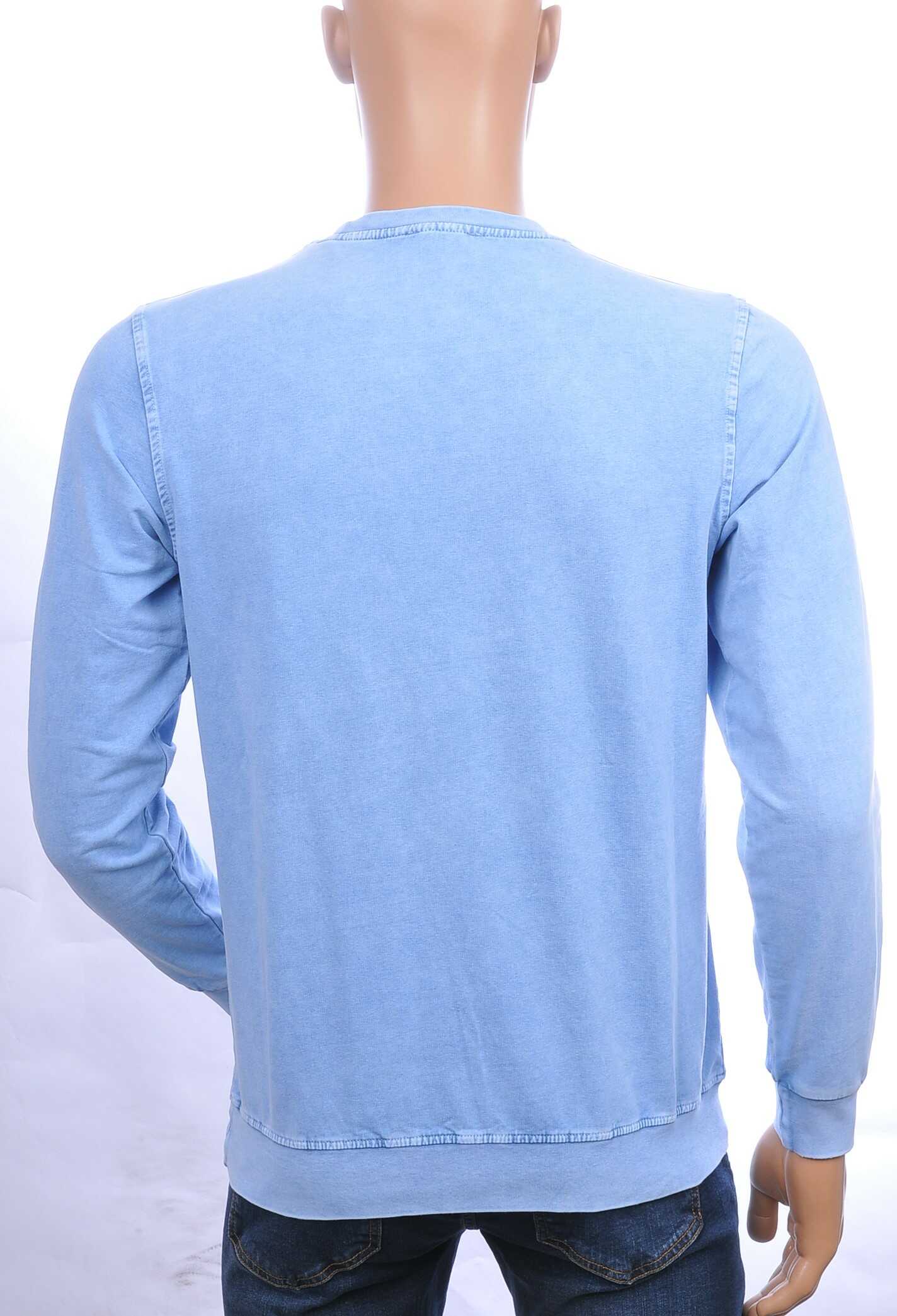 CLUB JU vintage ronde hals heren sweatshirt met geborduurde tekst Blauw
