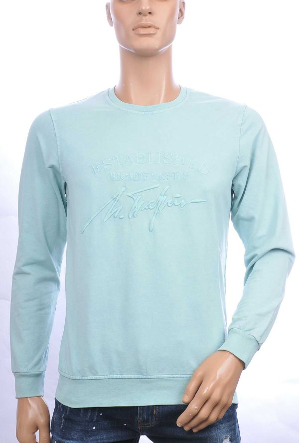 CLUB JU vintage ronde hals heren sweatshirt met geborduurde tekst Mint