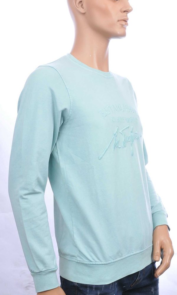 CLUB JU vintage ronde hals heren sweatshirt met geborduurde tekst Mint