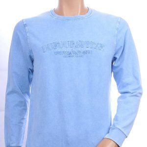 CLUB JU vintage ronde hals heren sweatshirt met geborduurde tekst Blauw