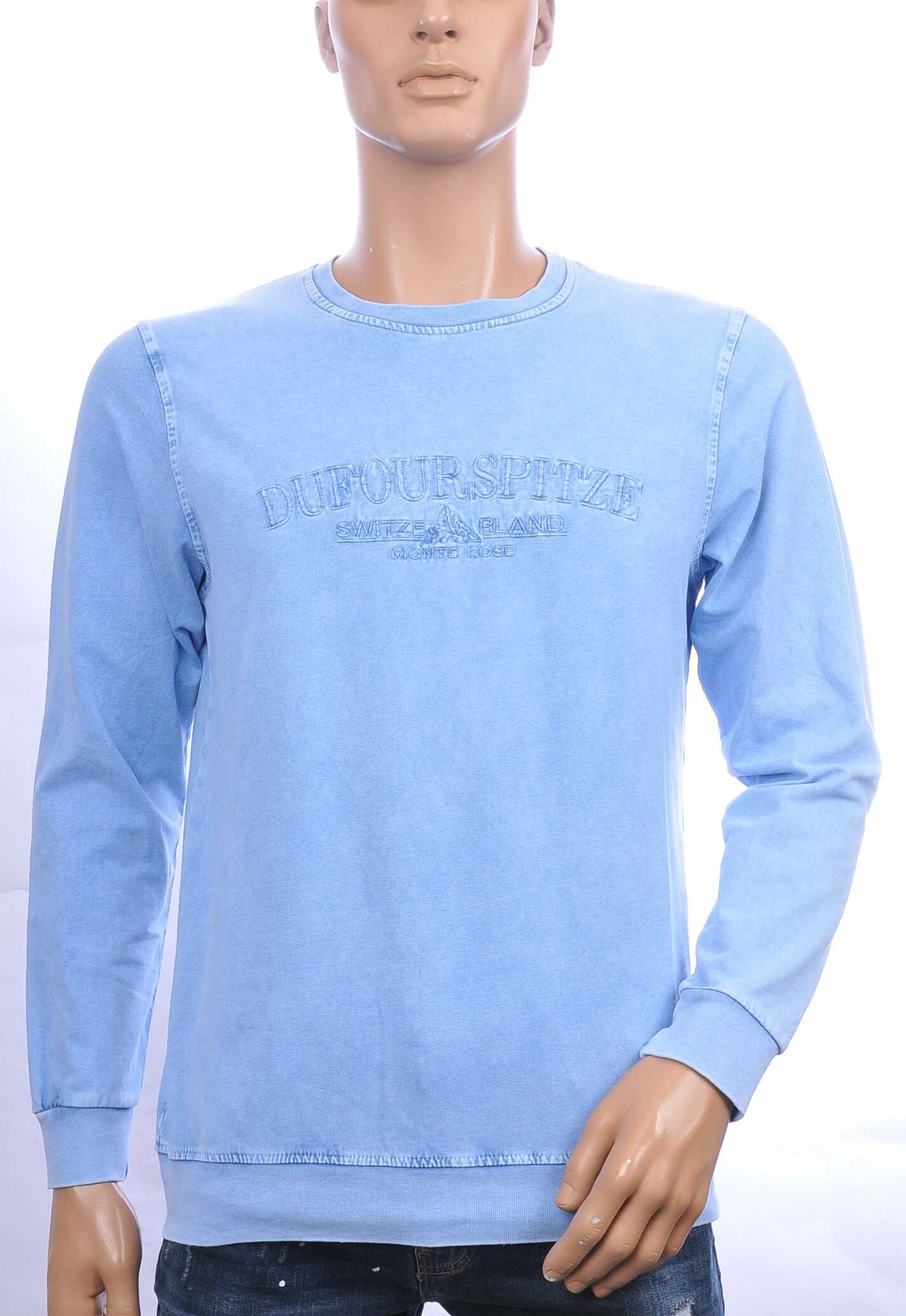 CLUB JU vintage ronde hals heren sweatshirt met geborduurde tekst Blauw