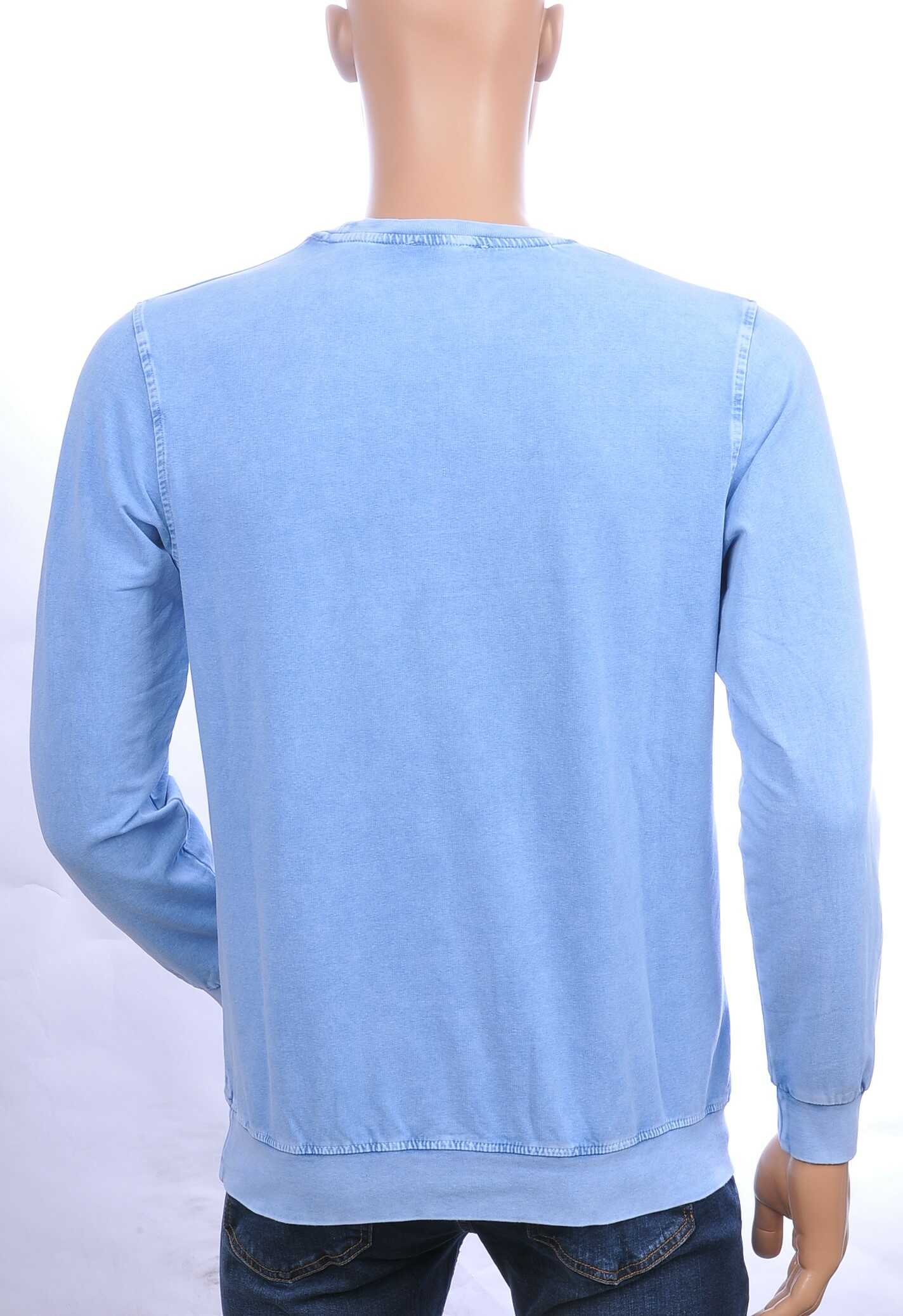 CLUB JU vintage ronde hals heren sweatshirt met geborduurde tekst Blauw