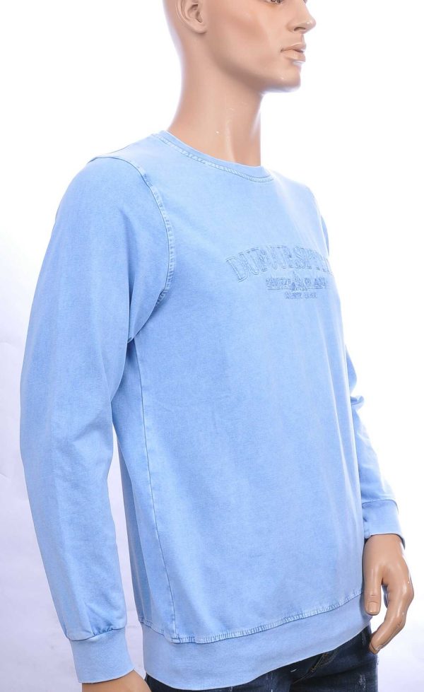 CLUB JU vintage ronde hals heren sweatshirt met geborduurde tekst Blauw
