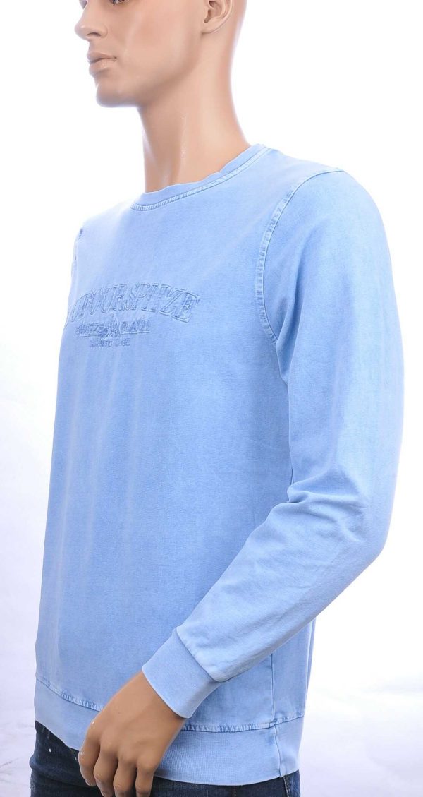 CLUB JU vintage ronde hals heren sweatshirt met geborduurde tekst Blauw