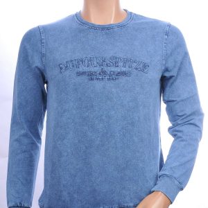 CLUB JU vintage ronde hals heren sweatshirt met geborduurde tekst Navy
