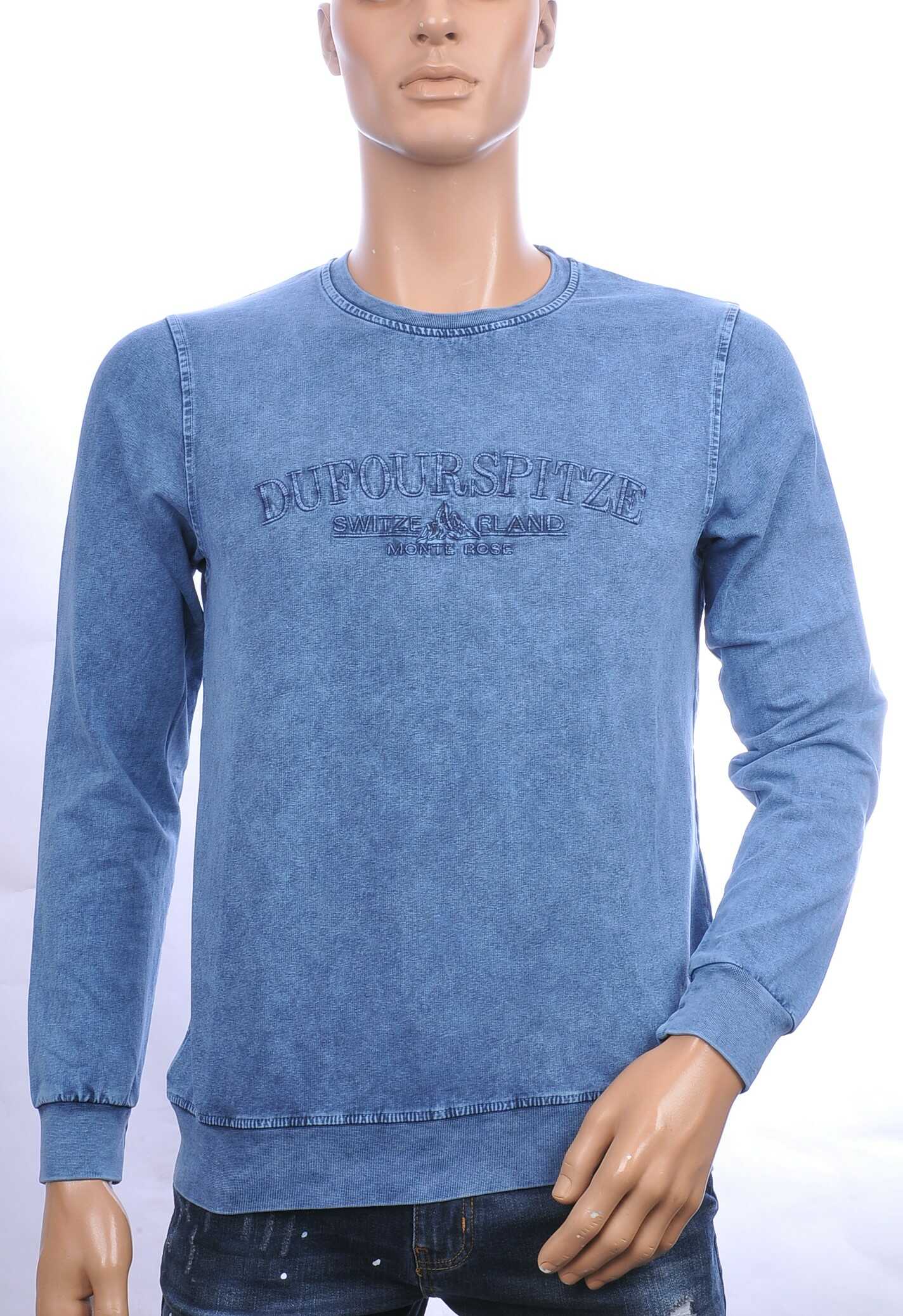 CLUB JU vintage ronde hals heren sweatshirt met geborduurde tekst Navy