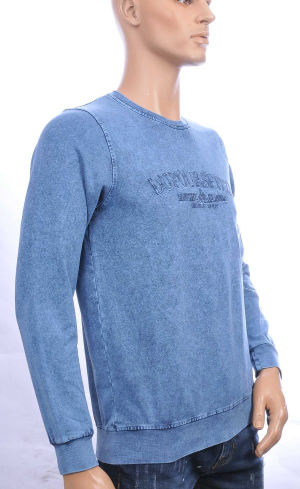 CLUB JU vintage ronde hals heren sweatshirt met geborduurde tekst Navy
