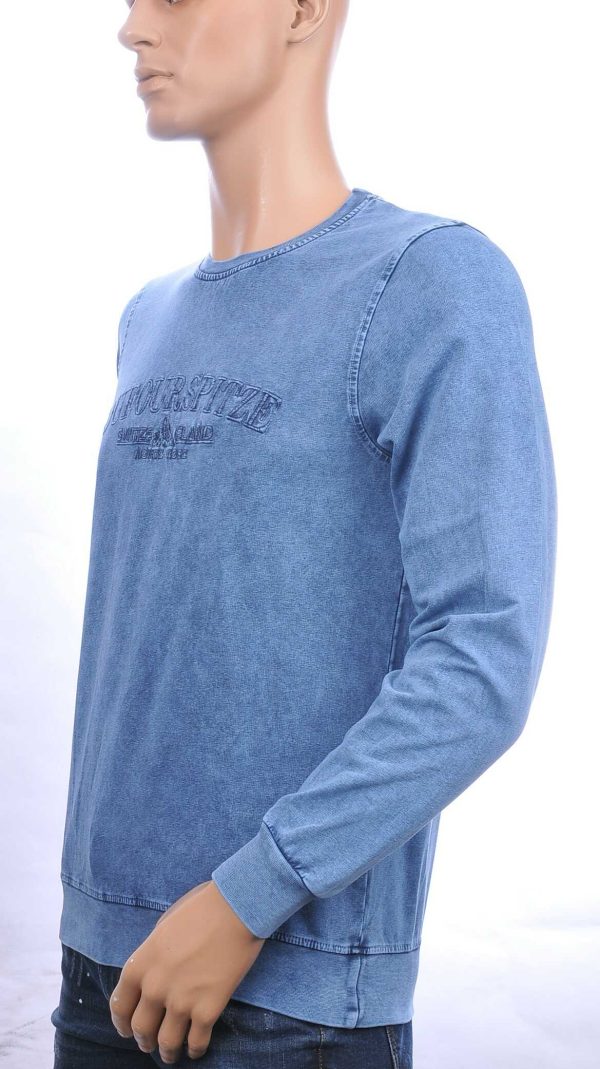 CLUB JU vintage ronde hals heren sweatshirt met geborduurde tekst Navy