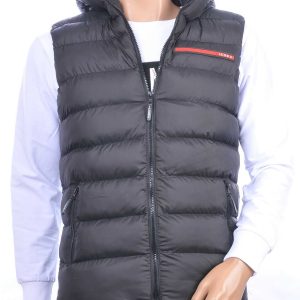 ICON2 trendy heren Bodywarmers met permanent capuchon Zwart